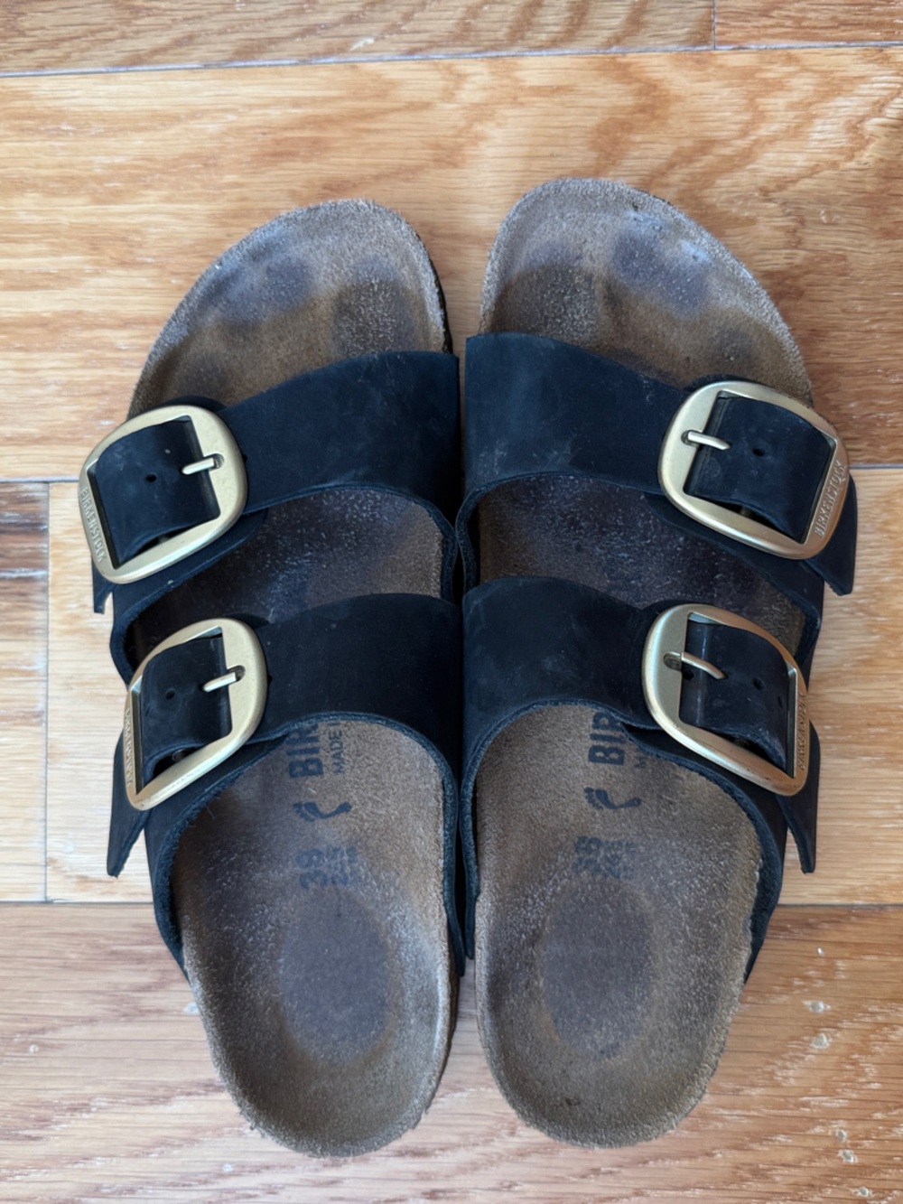 Birkenstock Black Suede Double-Buckle Sandals